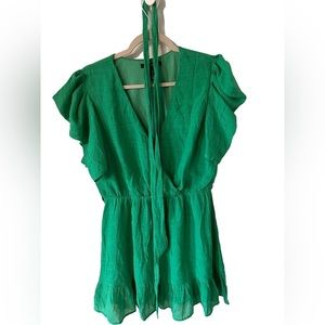 Forever 21 Kelly Green Mini Sundress with Tie Waist in EUC